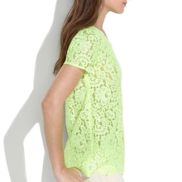MADEWELL lace fluorescent tee M - Picture 1 of 7